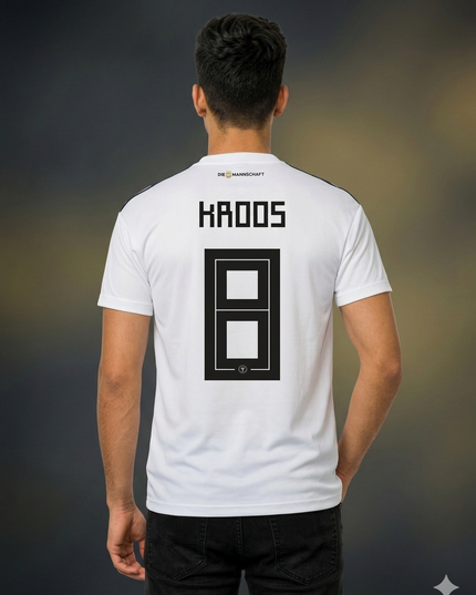 Germany White Football Jersey 2018 – Embroidered Logo Premium Men’s Sports T-Shirt
