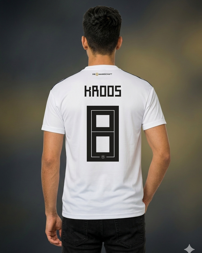 Germany White Football Jersey 2018 – Embroidered Logo Premium Men’s Sports T-Shirt