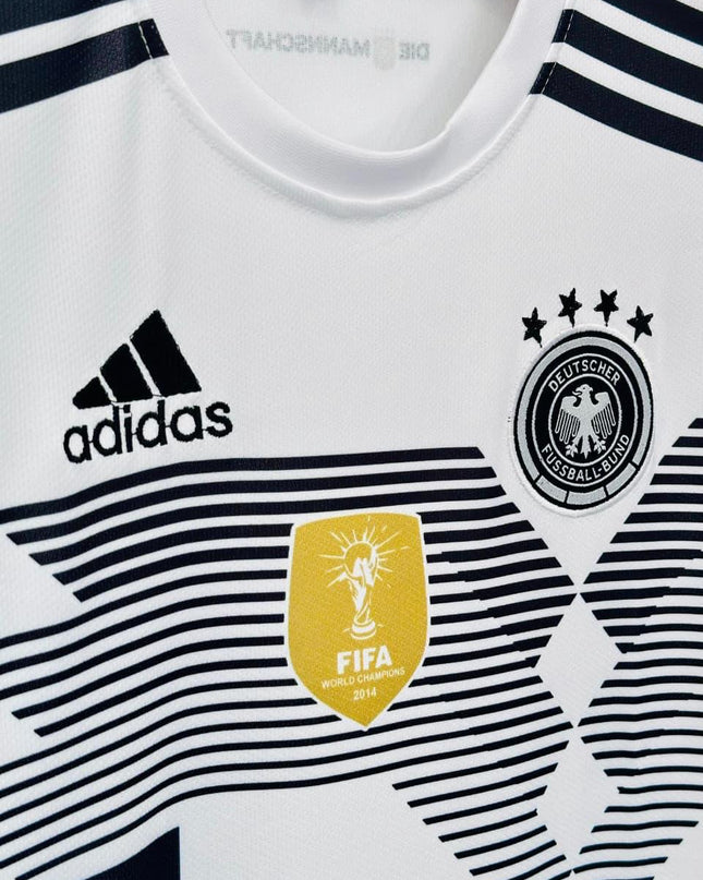 Germany White Football Jersey 2018 – Embroidered Logo Premium Men’s Sports T-Shirt